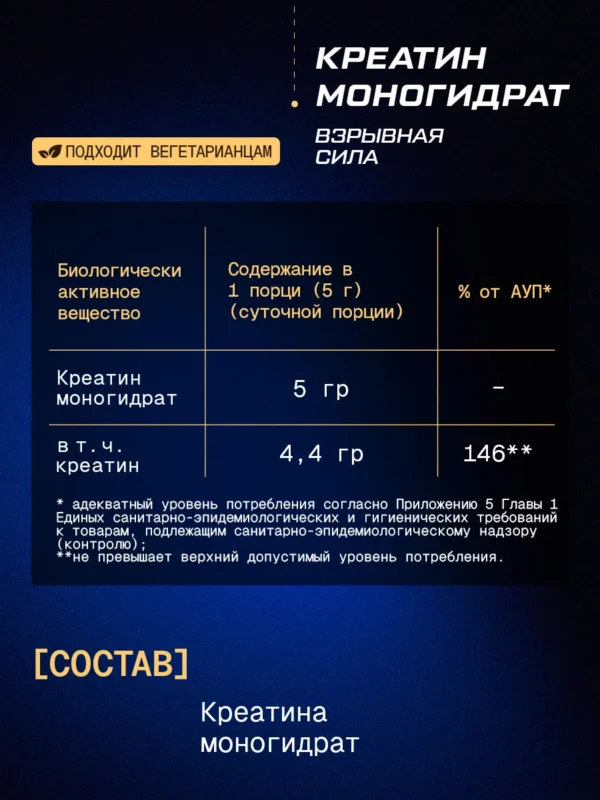 Креатин моногидрат, порошок 300 г PWR Креатин моногидрат, порошок 300 г PWR