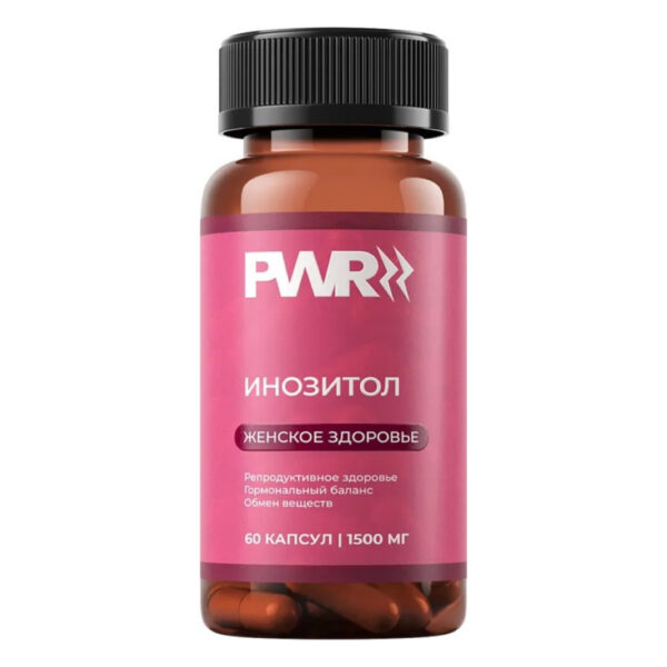 Инозитол Мио + D-хиро PWR, банка 60 капсул Инозитол Мио + D-хиро PWR, банка 60 капсул